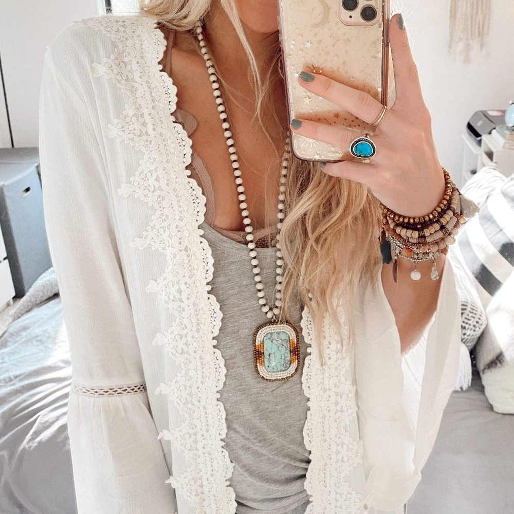 Long white Duster